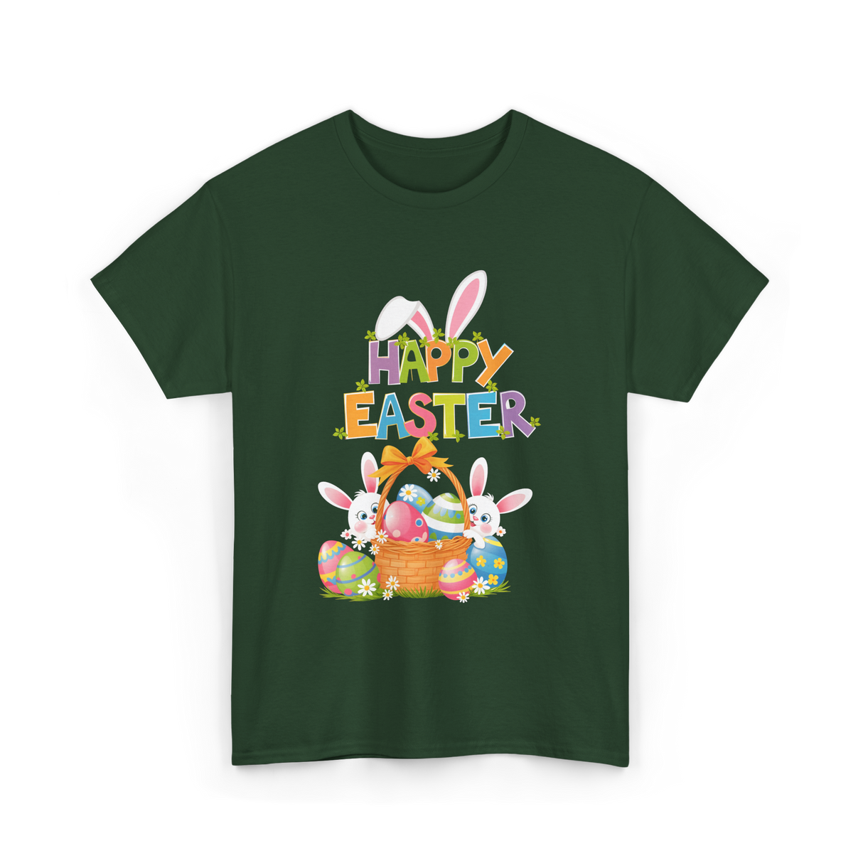 Happy Easter Easter Bunny T-Shirt - Forest Green