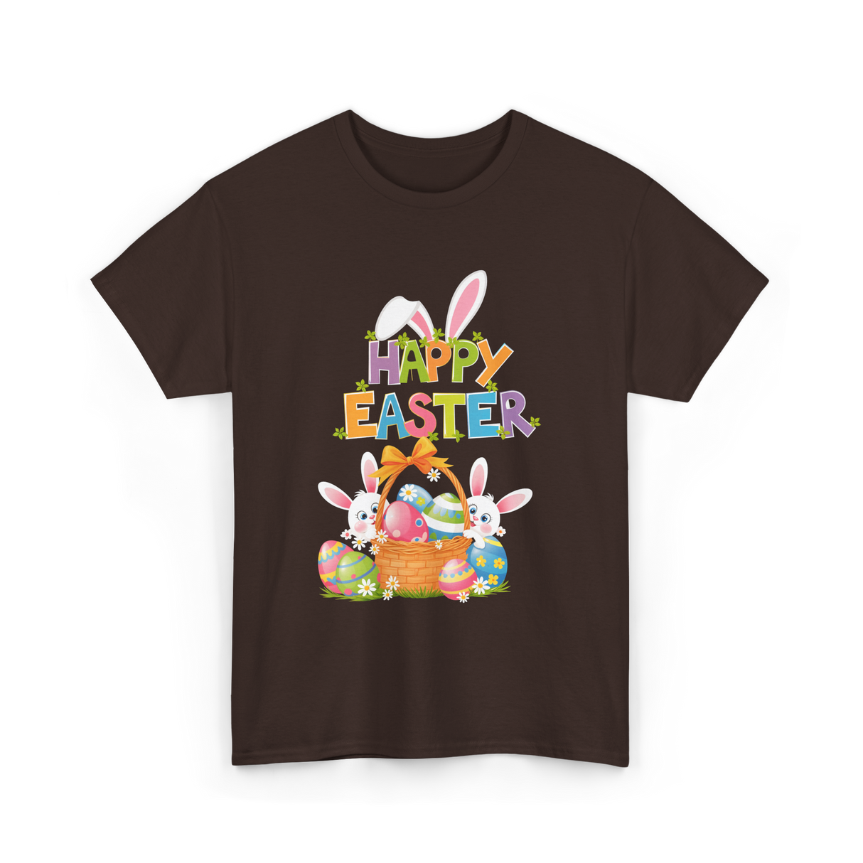 Happy Easter Easter Bunny T-Shirt - Dark Chocolate