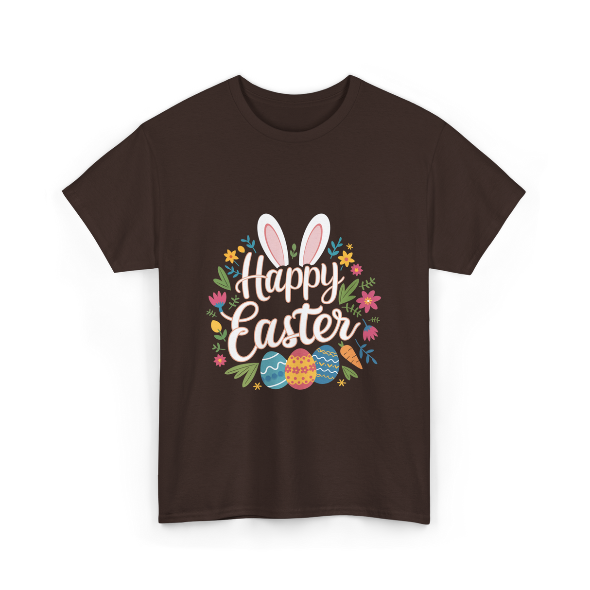 Happy Easter Easter Bunny T-Shirt - Dark Chocolate