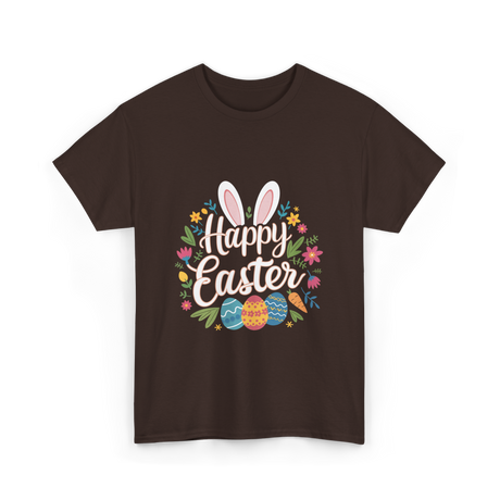 Happy Easter Easter Bunny T-Shirt - Dark Chocolate