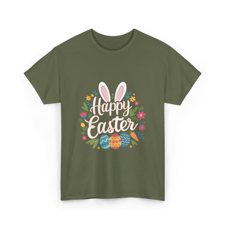 Happy Easter Easter Bunny T-Shirt - Military Green