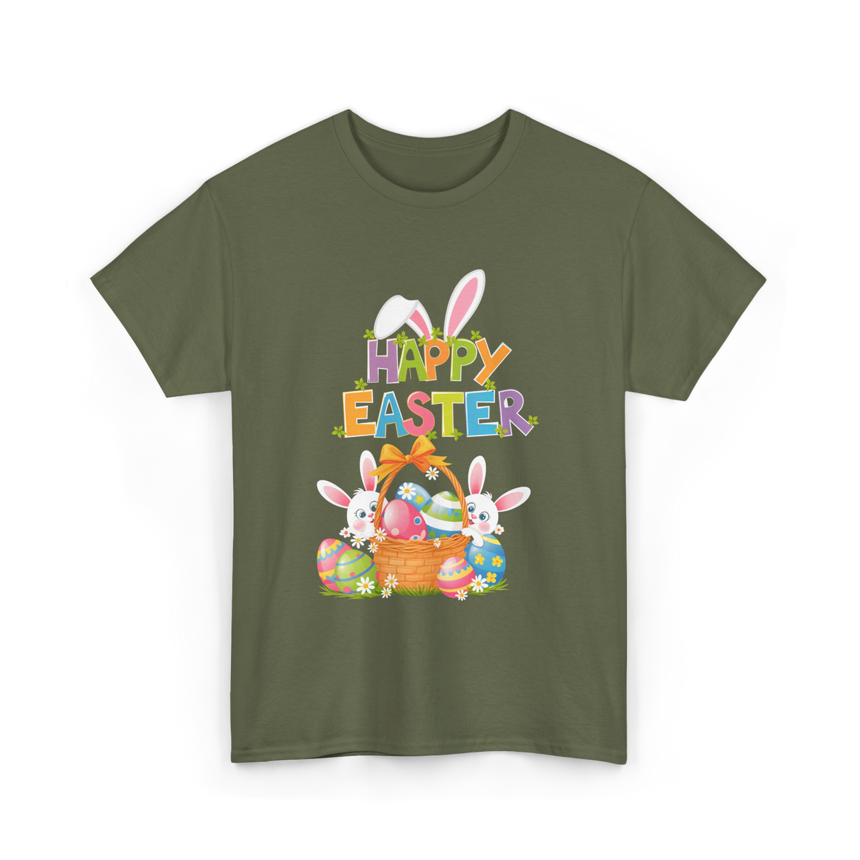 Happy Easter Easter Bunny T-Shirt - Military Green