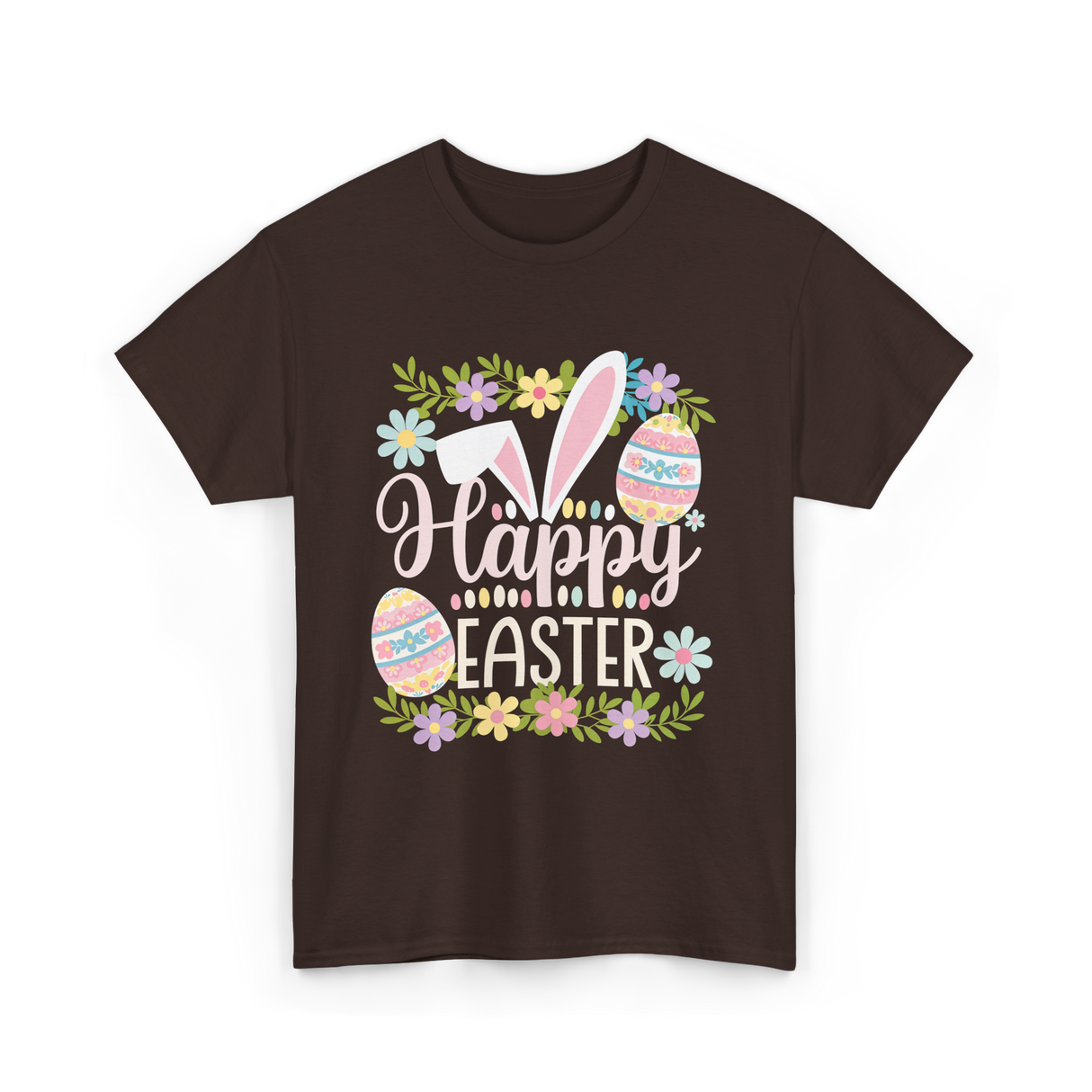 Happy Easter Easter Bunny T-Shirt - Dark Chocolate