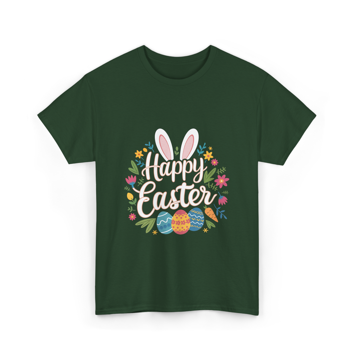 Happy Easter Easter Bunny T-Shirt - Forest Green