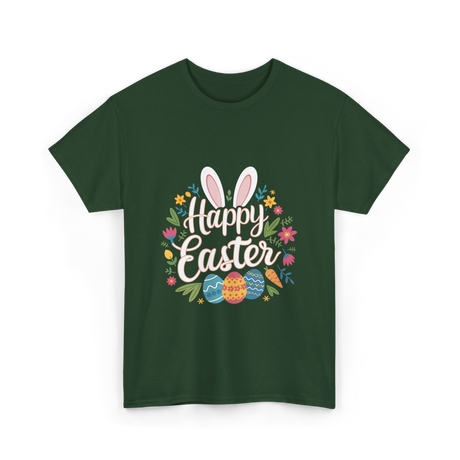 Happy Easter Easter Bunny T-Shirt - Forest Green