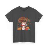 Happy Fall Cat Autumn T-Shirt - Dark Heather