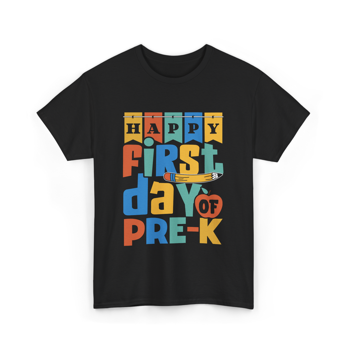 Happy First Day Pre-K Kids T-Shirt - Black