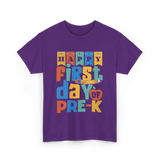 Happy First Day Pre-K Kids T-Shirt - Purple