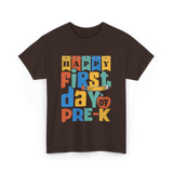 Happy First Day Pre-K Kids T-Shirt - Dark Chocolate