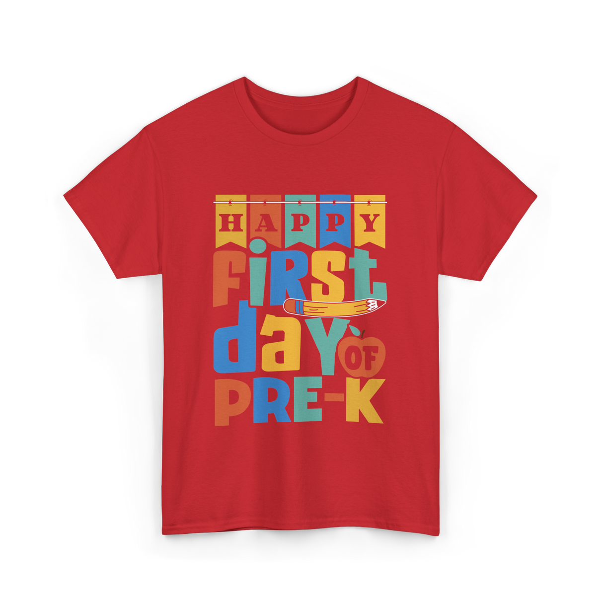 Happy First Day Pre-K Kids T-Shirt - Red