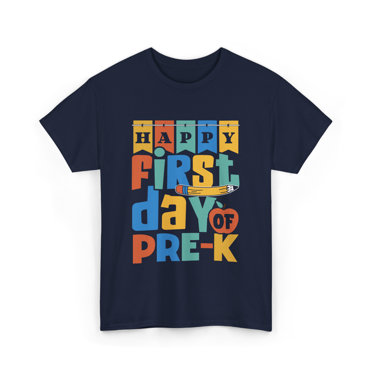 Happy First Day Pre-K Kids T-Shirt - Navy