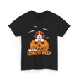 Happy Howl'O'ween Dog Pumpkin T-Shirt - Black