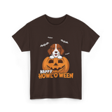 Happy Howl'O'ween Dog Pumpkin T-Shirt - Dark Chocolate