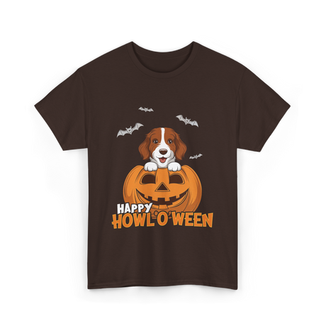 Happy Howl'O'ween Dog Pumpkin T-Shirt - Dark Chocolate