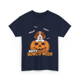 Happy Howl'O'ween Dog Pumpkin T-Shirt - Navy