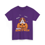 Happy Howl'O'ween Dog Pumpkin T-Shirt - Purple