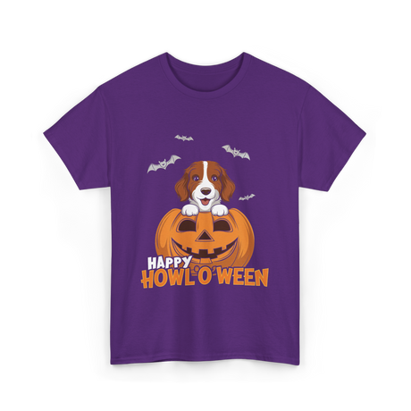 Happy Howl'O'ween Dog Pumpkin T-Shirt - Purple