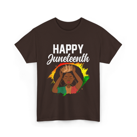 Happy Juneteenth Celebration T-Shirt - Dark Chocolate