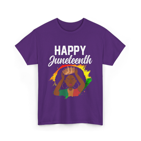 Happy Juneteenth Celebration T-Shirt - Purple