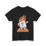 Happy Marshmallow Camping T-Shirt - Black