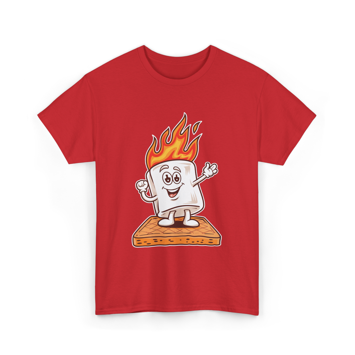 Happy Marshmallow Camping T-Shirt - Red