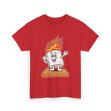 Happy Marshmallow Camping T-Shirt - Red