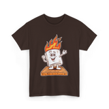 Happy Marshmallow Camping T-Shirt - Dark Chocolate