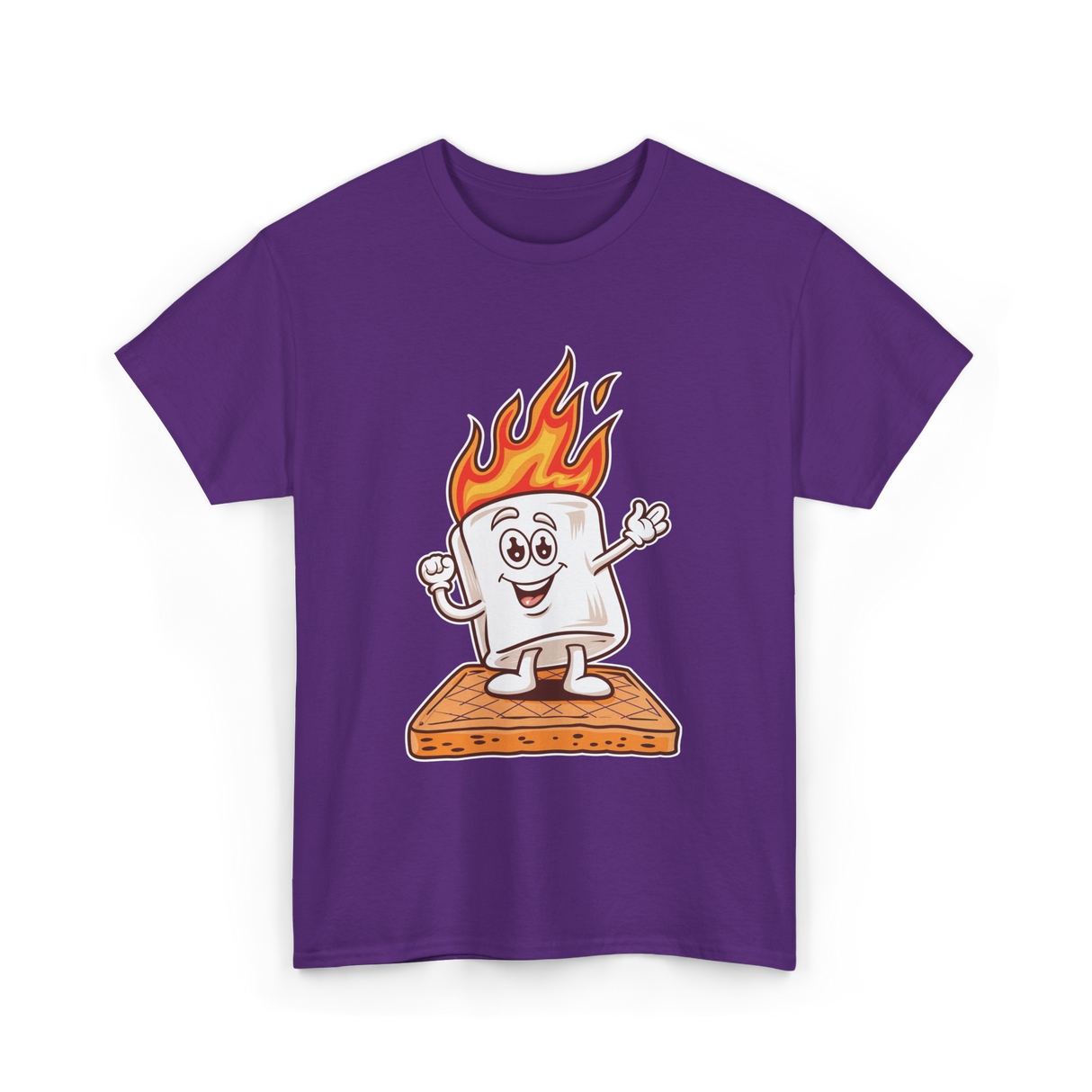 Happy Marshmallow Camping T-Shirt - Purple