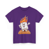 Happy Marshmallow Camping T-Shirt - Purple