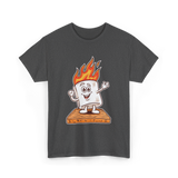 Happy Marshmallow Camping T-Shirt - Dark Heather