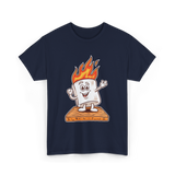 Happy Marshmallow Camping T-Shirt - Navy