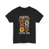 Happy National Donut Day Donuts T-Shirt - Black