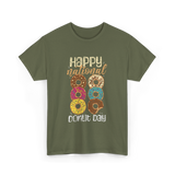 Happy National Donut Day Donuts T-Shirt - Military Green