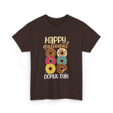 Happy National Donut Day Donuts T-Shirt - Dark Chocolate