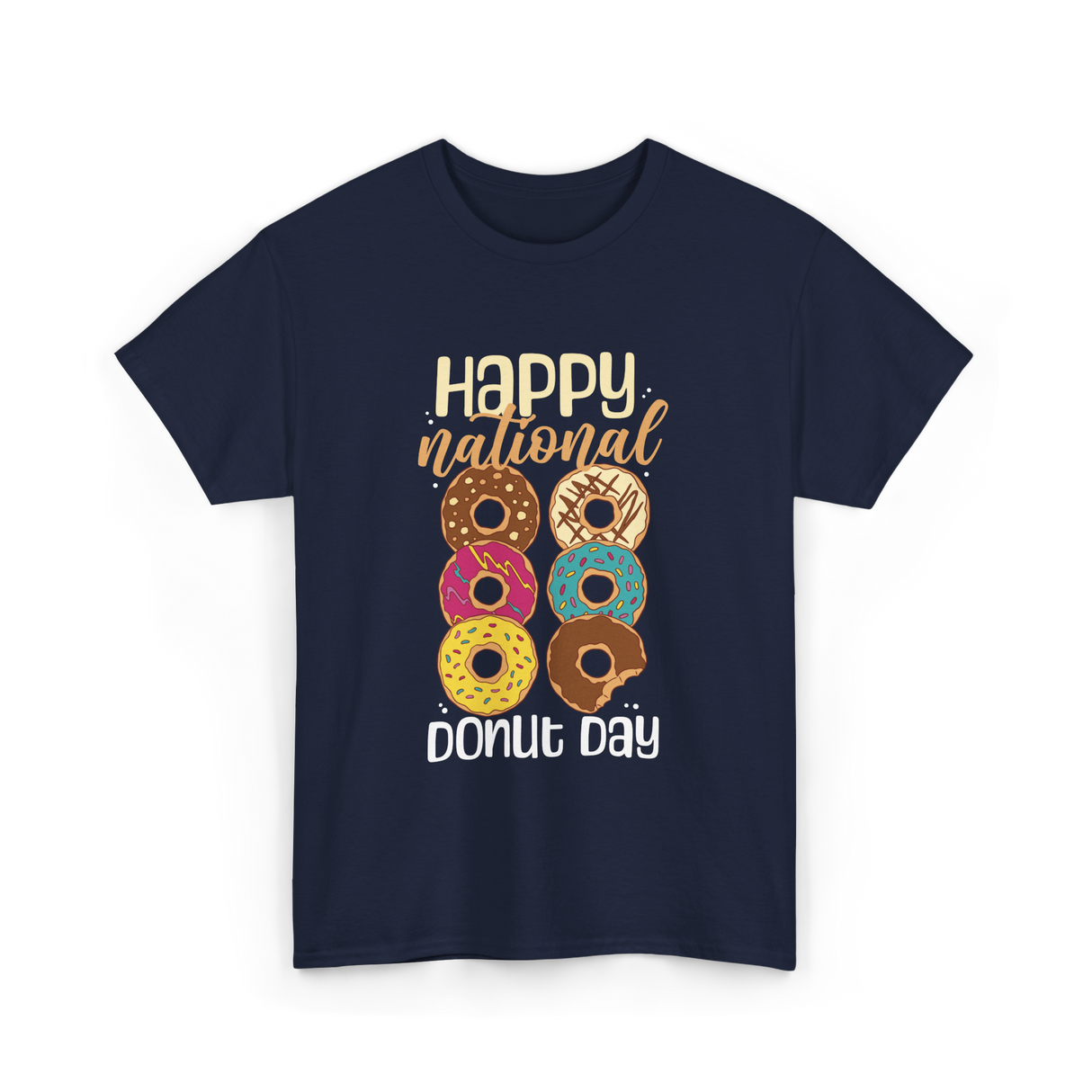 Happy National Donut Day Donuts T-Shirt - Navy