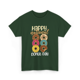 Happy National Donut Day Donuts T-Shirt - Forest Green