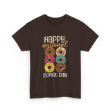 Happy National Donut Day Donuts T-Shirt - Dark Chocolate