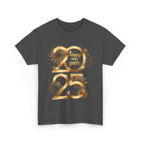 Happy New Year 2025 Celebration T-Shirt - Dark Heather