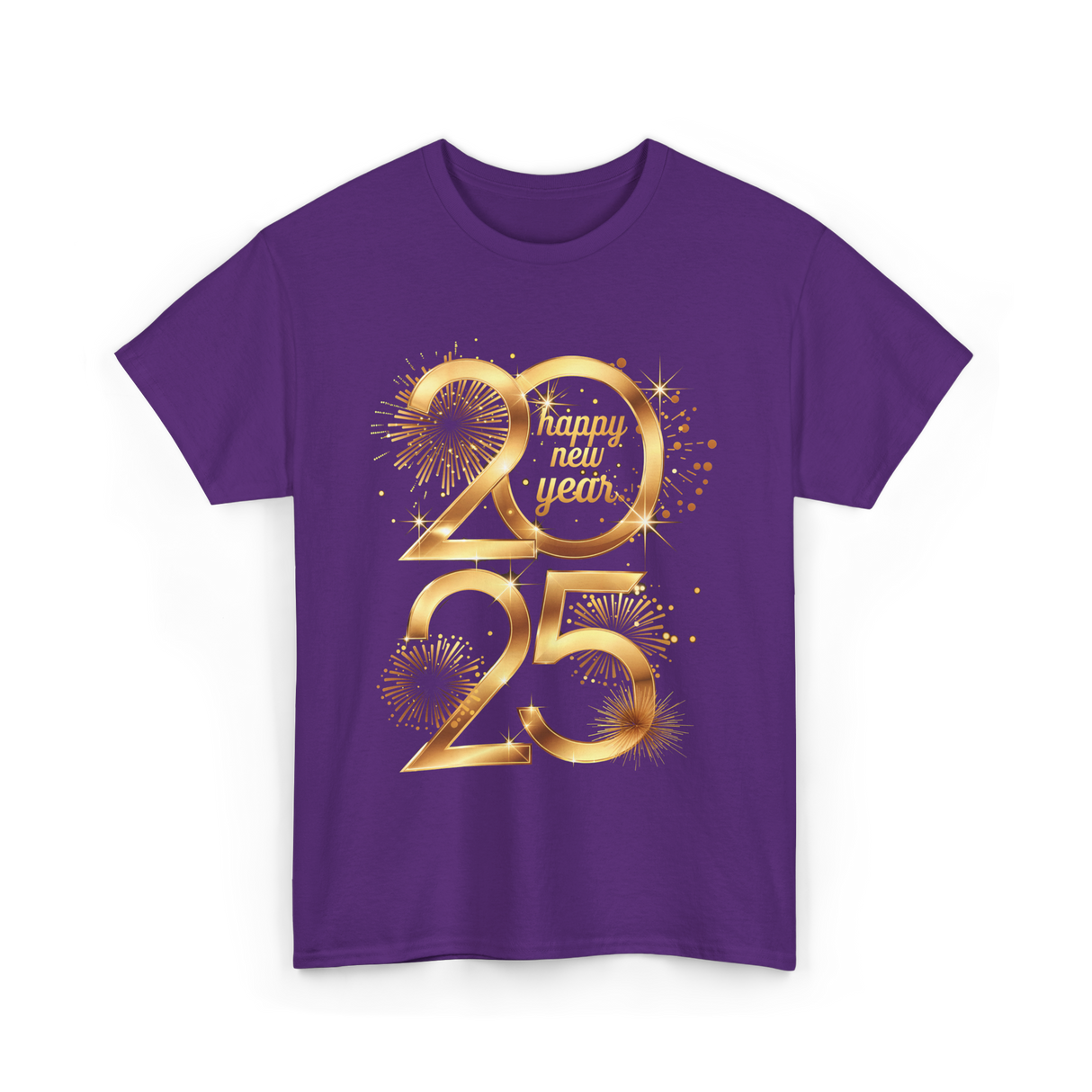 Happy New Year 2025 Celebration T-Shirt - Purple