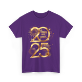 Happy New Year 2025 Celebration T-Shirt - Purple