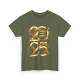 Happy New Year 2025 Celebration T-Shirt - Military Green