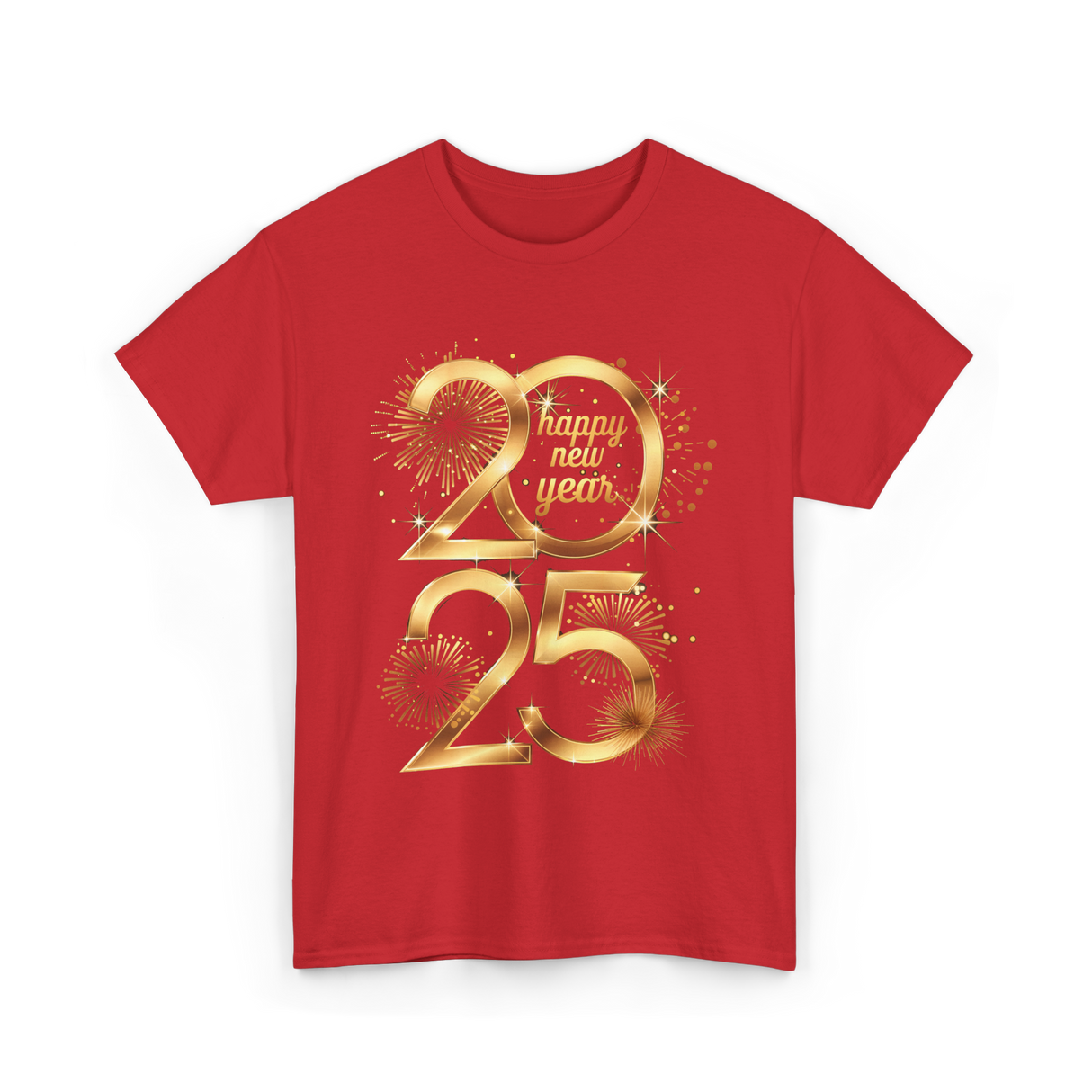 Happy New Year 2025 Celebration T-Shirt - Red