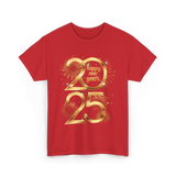 Happy New Year 2025 Celebration T-Shirt - Red