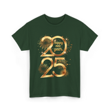 Happy New Year 2025 Celebration T-Shirt - Forest Green