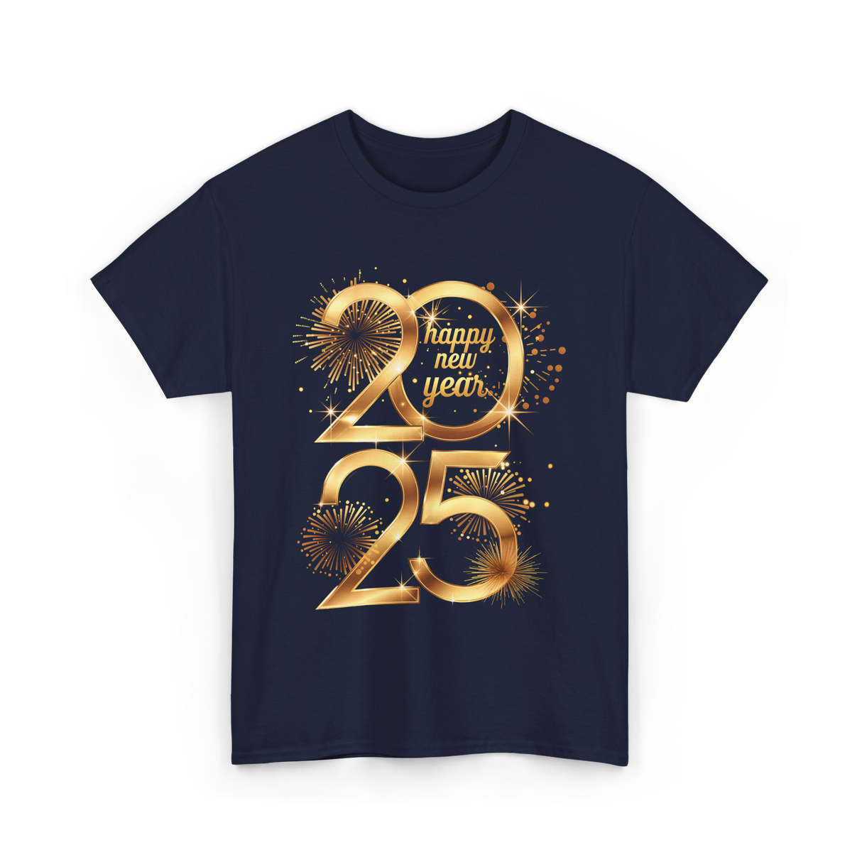 Happy New Year 2025 Celebration T-Shirt - Navy