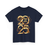 Happy New Year 2025 Celebration T-Shirt - Navy