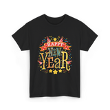 Happy New Year Celebration T-Shirt - Black