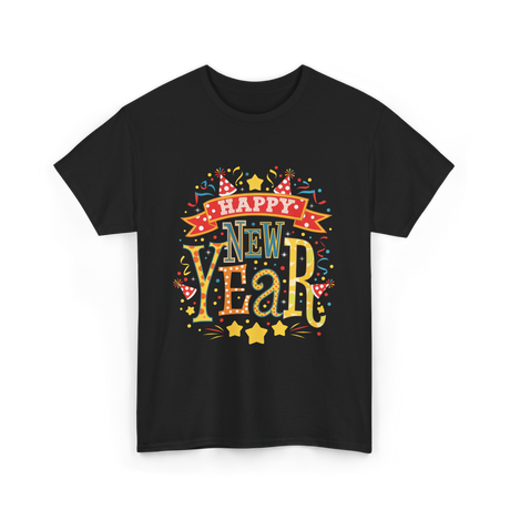 Happy New Year Celebration T-Shirt - Black