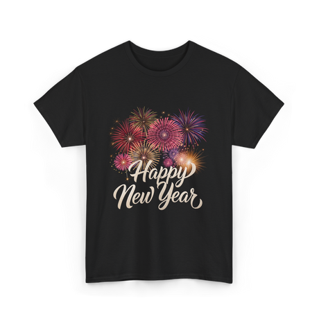 Happy New Year Celebration T-Shirt - Black