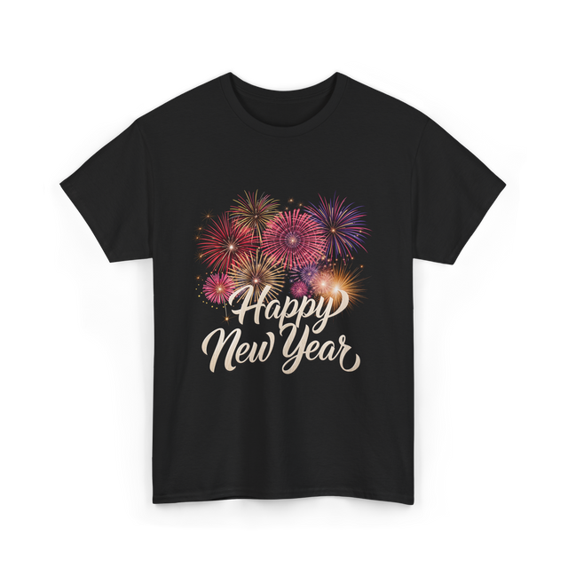 Happy New Year Celebration T-Shirt - Black